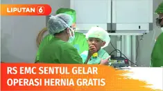 Rumah Sakit (RS) EMC Sentul, Bogor, Jawa Barat, menggelar bakti sosial berupa operasi hernia gratis. Puluhan warga pengidap hernia mendapatkan operasi secara gratis.