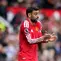 Ekspresi Bruno Fernandes di laga Manchester United vs Nottingham Forest, Minggu (17/5/2026) (AP Photo/Dave Thompson)