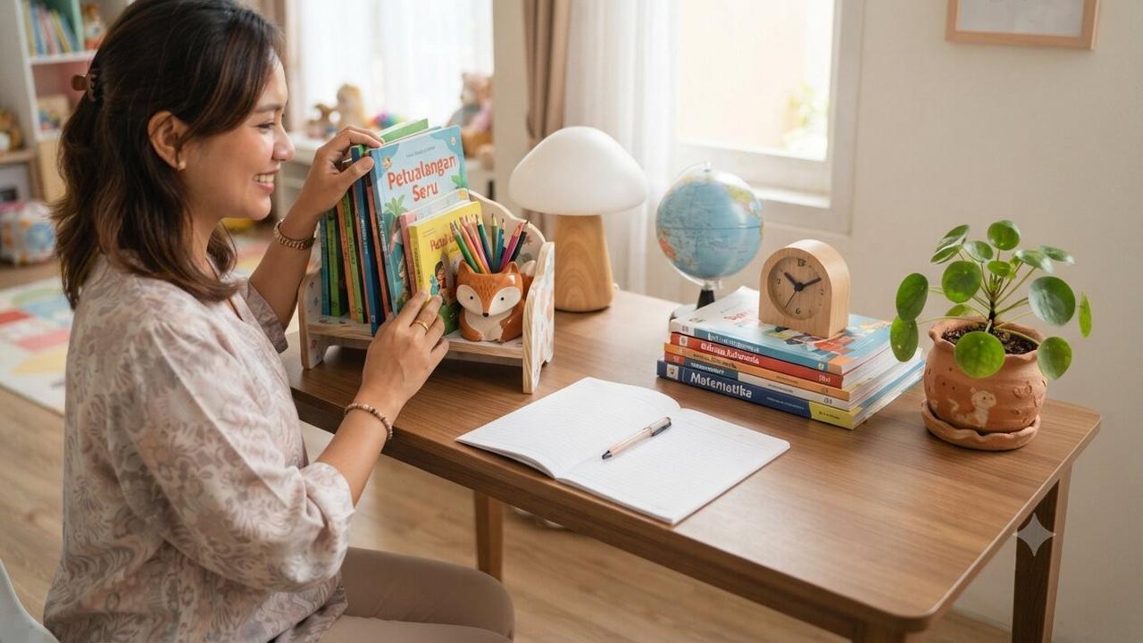 Cara Menata Buku di Meja Belajar Anak agar Menarik dan Rapi