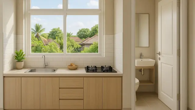 7 Model Dapur Samping Kamar Mandi Minimalis, Desain Praktis tanpa Mengurangi Kenyamanan