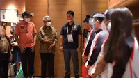 Sejumlah atlet Indonesia yang sudah bertanding di Olimpiade Tokyo dengan perolehan sementara tiga medali, pulang ke tanah air pada Kamis (29/7) dari bandara Narita Jepang. Foto KBRI Tokyo