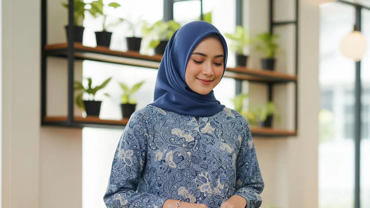 Model Gamis Batik Dobby (Image by Gemini AI)