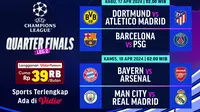 Jadwal Siaran Langsung Liga Champions 2023/2024 Babak 8 Besar Leg 2 di Vidio Pekan Ini