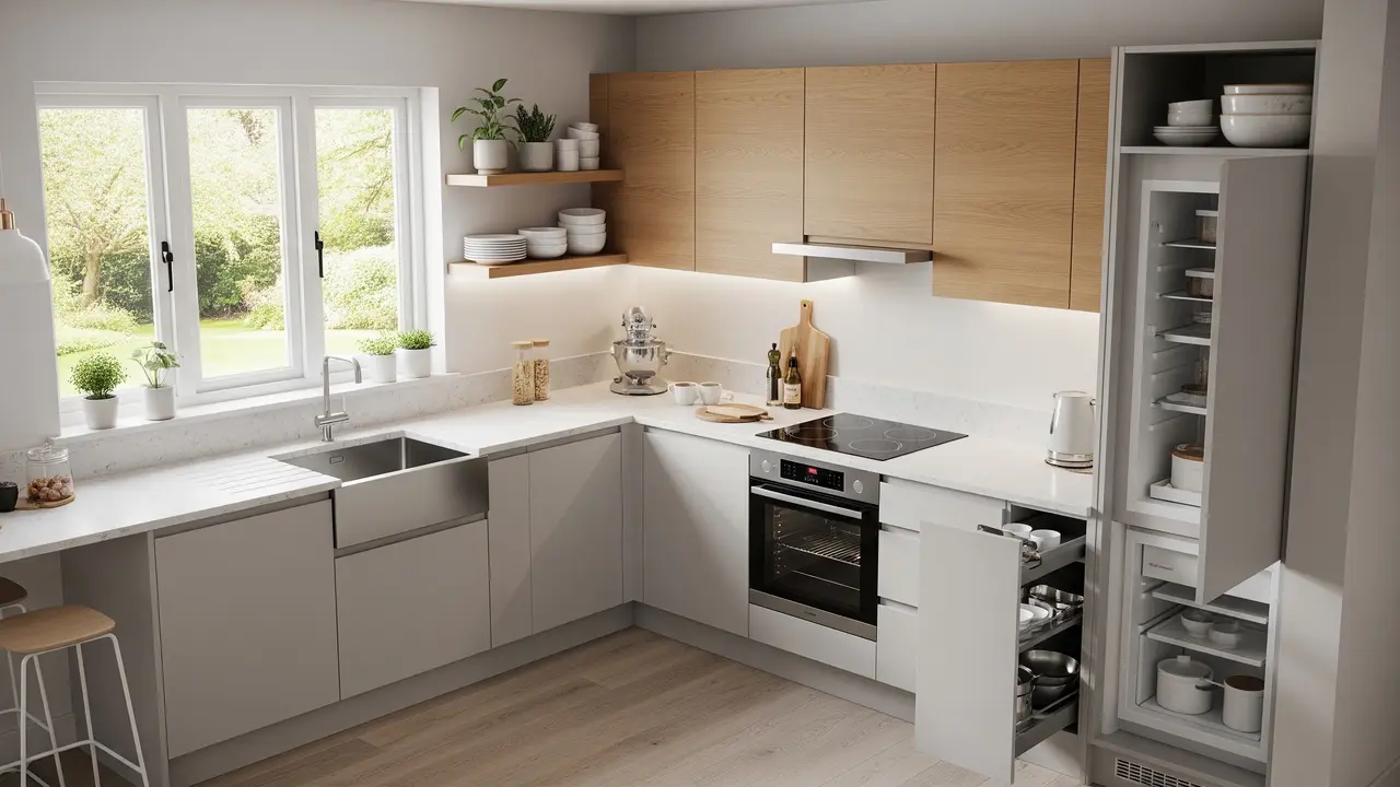 Desain Dapur 2x2 Bentuk L (AI Generated)