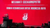 Ketua Umum DPP PDI Perjuangan (PDIP) Megawati Soekarnoputri menyampaikan pidato politik dalam perayaan HUT PDIP ke 44