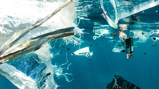 Ilustrasi Sampah plastik di laut (dok. Unsplash.com/Naja Bertolt Jensen)