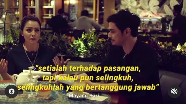 Mayangsari bicara kepada Thomas Djorgi