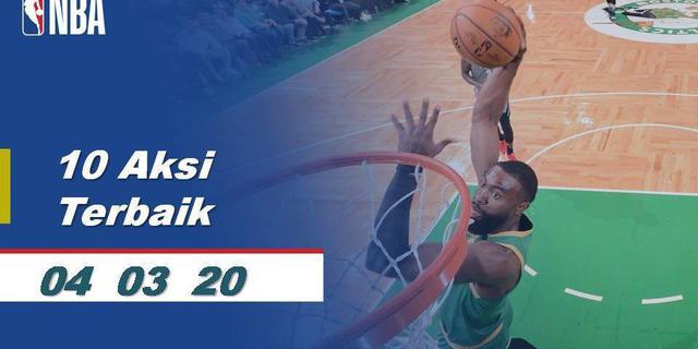VIDEO: 10 Aksi Terbaik NBA 4 Maret 2020, Slam Dunk Jaylen Brown