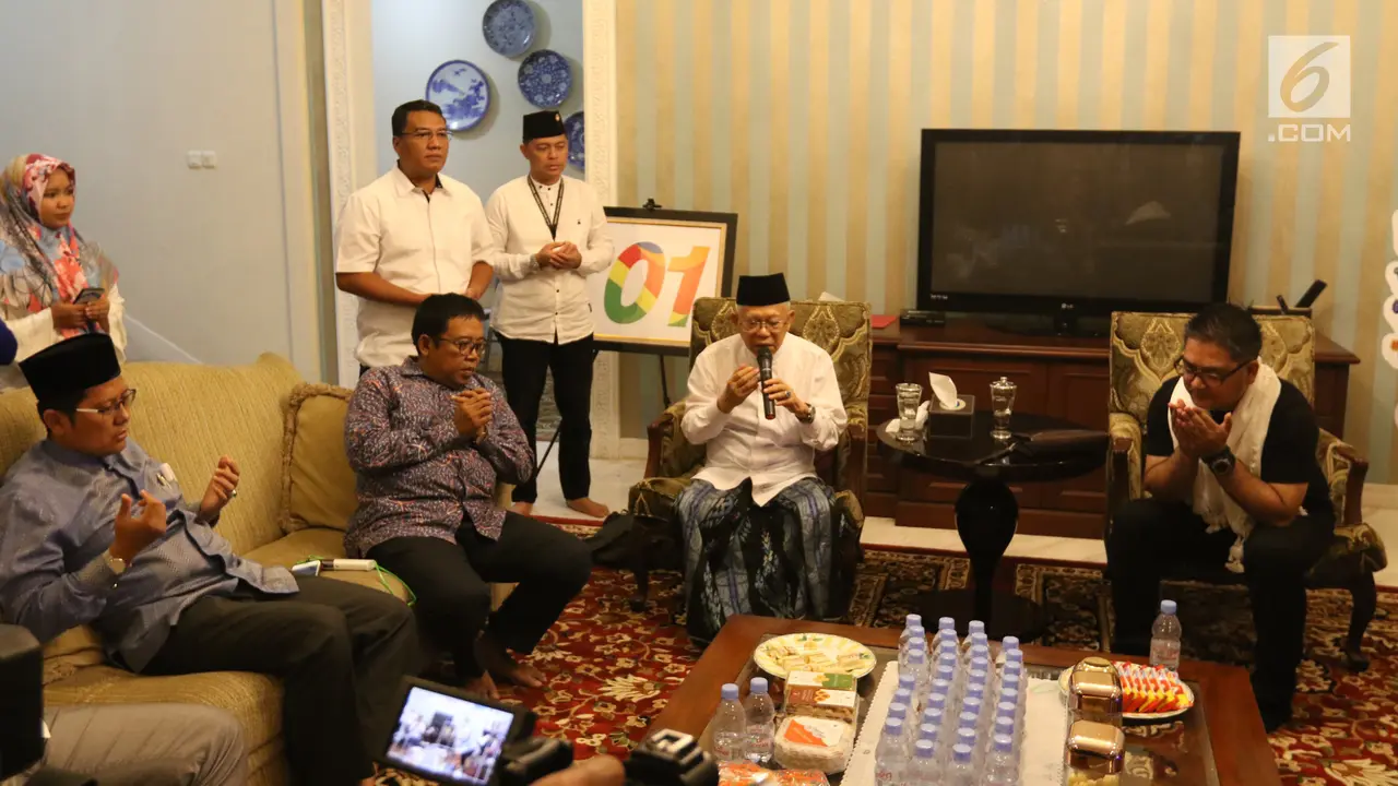 Jelang Debat, Ma'ruf Amin Terima Kunjungan Penyanyi Religi
