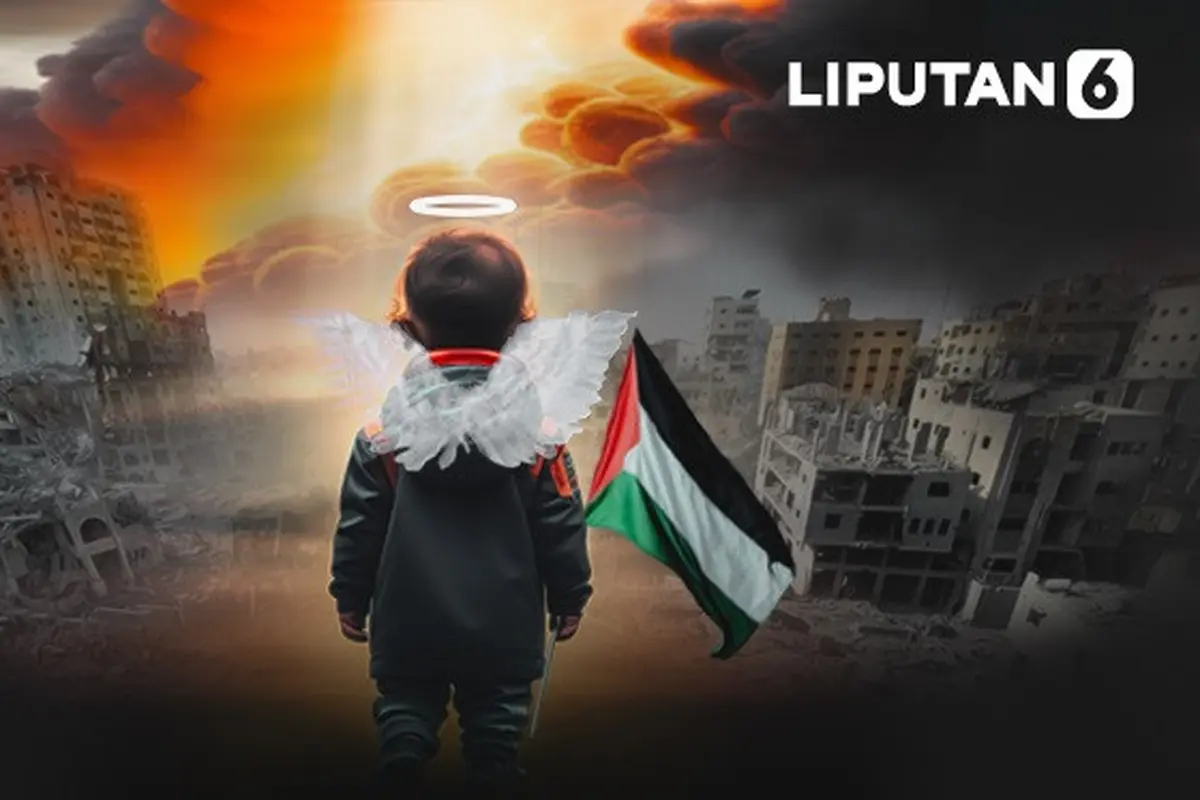 Banner Infografis Tragedi Kemanusiaan 3.000 Lebih Anak Meninggal di Gaza. (Sumber Foto: AP Photo/Hassan Eslaiah)