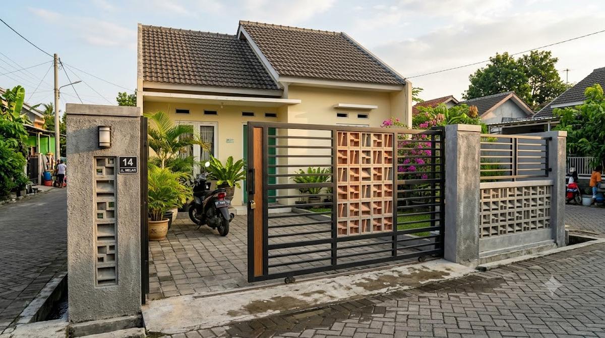 Model Gerbang Besi Hollow untuk Rumah Tipe 36/AI Generated