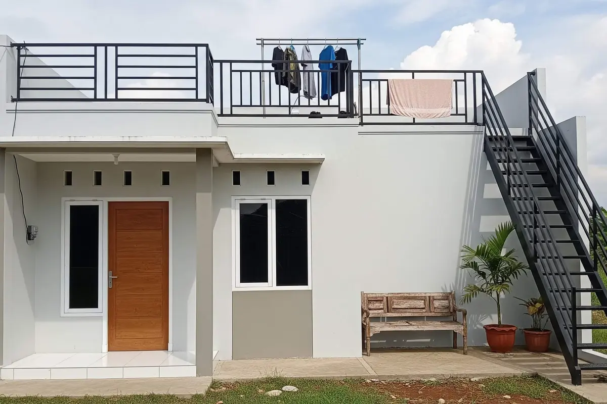 contoh rumah 1 lantai dengan rooftop minimalis biaya terjangkau