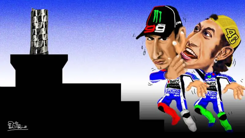 karikatur rossi dan lorenzo