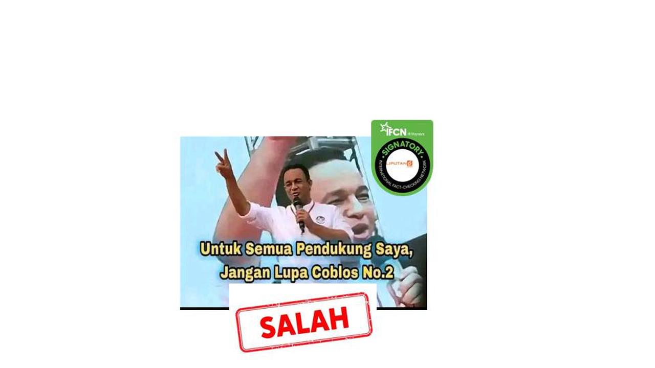 Cek fakta foto Anies Baswedan ajak pendukungnya memilih pasangan Prabowo - Gibran