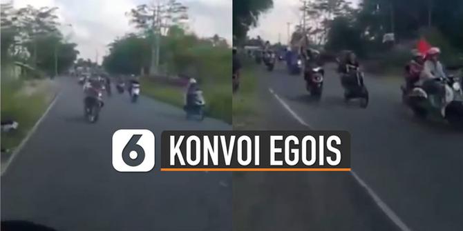 VIDEO: Konvoi Egois, Pengguna Jalan Sampai Berhenti di Tepi Jalan