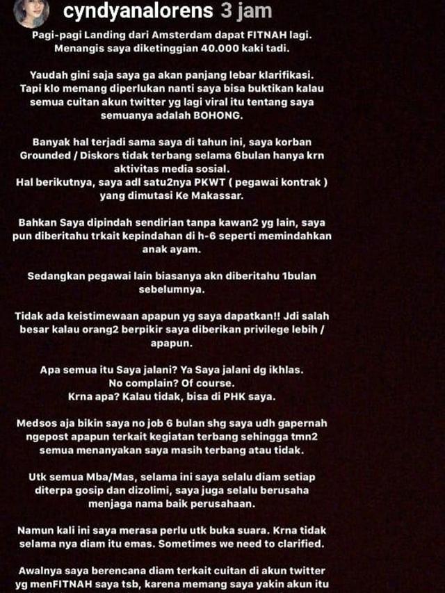 Cyndyana Lorens Adik Kriss Hatta