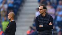 Sejak melatih Chelsea, Thomas Tuchel selalu menang melawan Manchester City asuhan Pep Guardiola di semua ajang. (AFP/David Ramos)