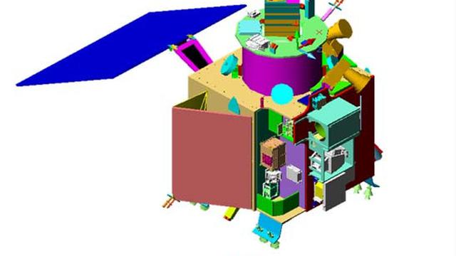Konsep wahana antariksa nirawak Chandrayaan-1. (ISRO)