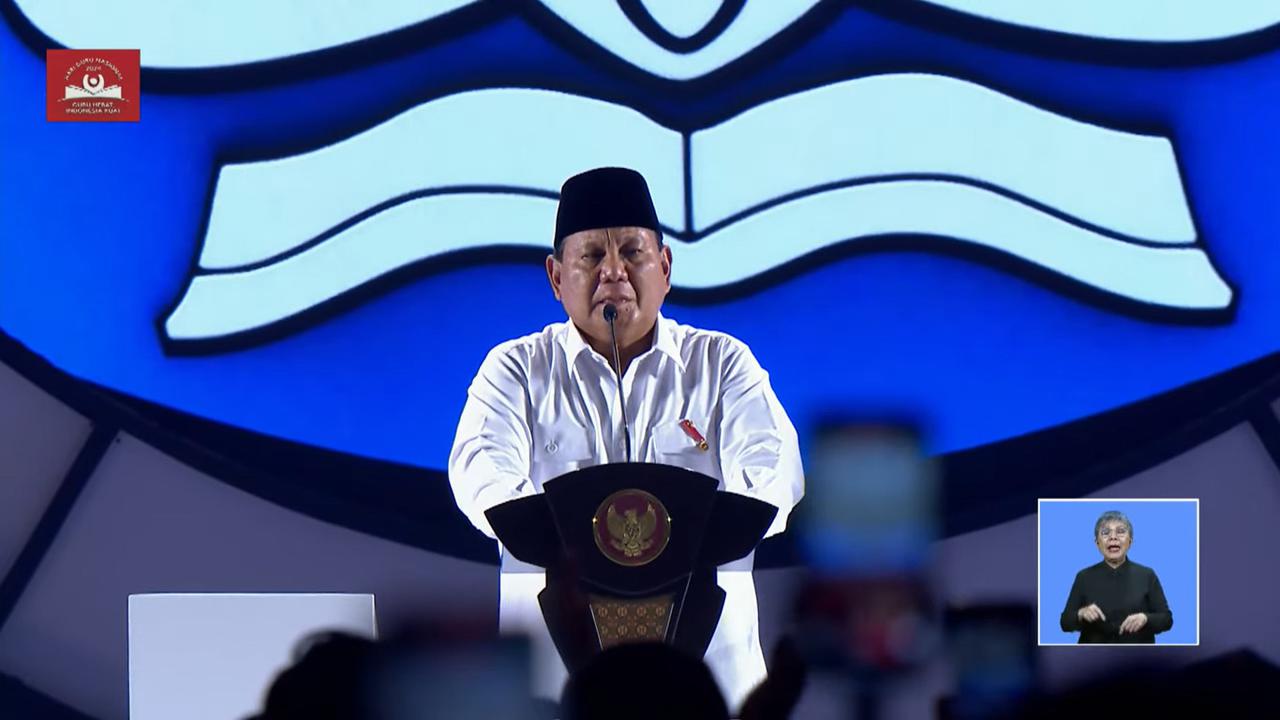Prabowo menangis di Hari Guru 2024