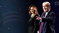 Ilustrasi Pilpres AS 2020, Donald Trump dan Melania. (Liputan6.com/Tri Yasni)