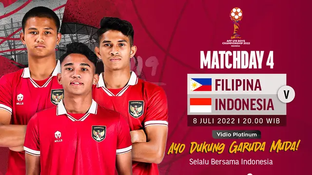 Link Live Streaming Piala AFF U-19 2022 : Filipina Vs Indonesia di Vidio Malam Ini