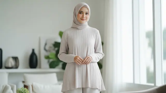 Model Tunik dan Celana yang Nyaman untuk Lebaran Seharian (AI)