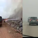 TPA Bandar Jaya Kebakaran, Asap Tebal Selimuti Tol Bakauheni-Terbanggi Besar