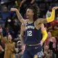 Selebrasi Ja Morant saat Grizzlies melawan Spurs pada lanjutan NBA (AP)