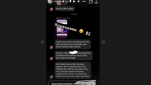 Rizky Billar Ramai Diprotes Warganet Karena Tak Unggah Potret Lesti Kejora yang Borong Penghargaan di SCTV Music Awards 2023. (instagram.com/rizkybillar)