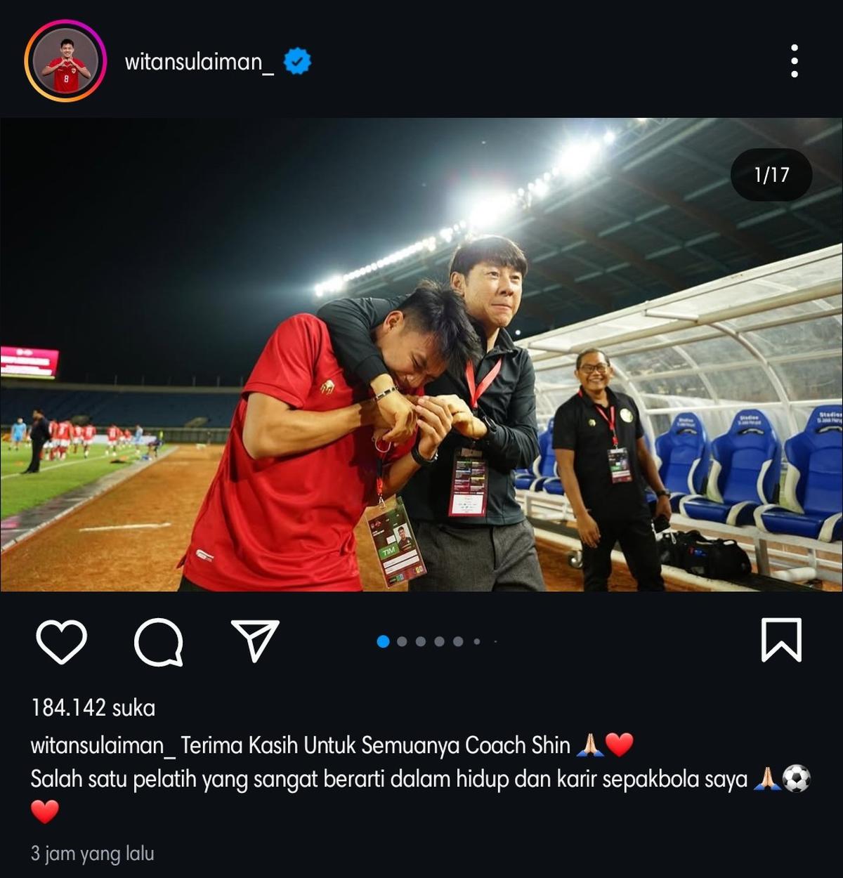 Pesan perpisahan emosional pemain TImnas Indonesia ke Shin Tae-yong