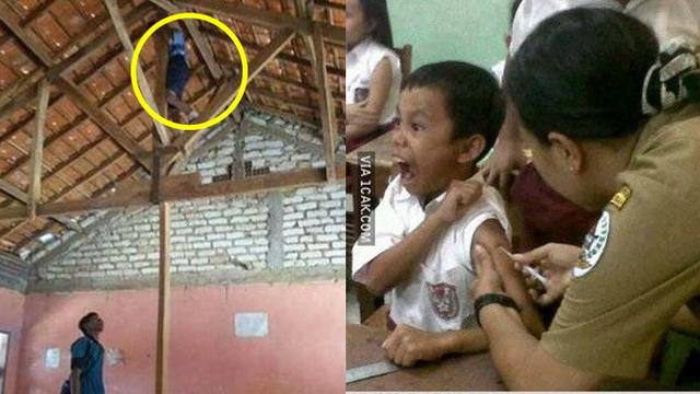 6 Momen Kocak Anak Sekolah Saat Imunisasi Ini Bikin Ketawa Geli Hot Liputan6 Com