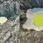 Fenomena telur cepolok di Gunung Anak Krakatau usai erupsi. (Liputan6.com/ Ardi Munthe)