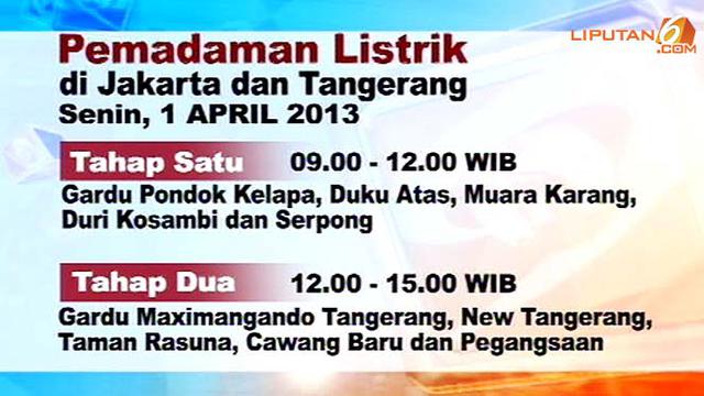 Jadwal Pemadaman Bergilir Pln Di Wilayah Jakarta News Liputan6 Com