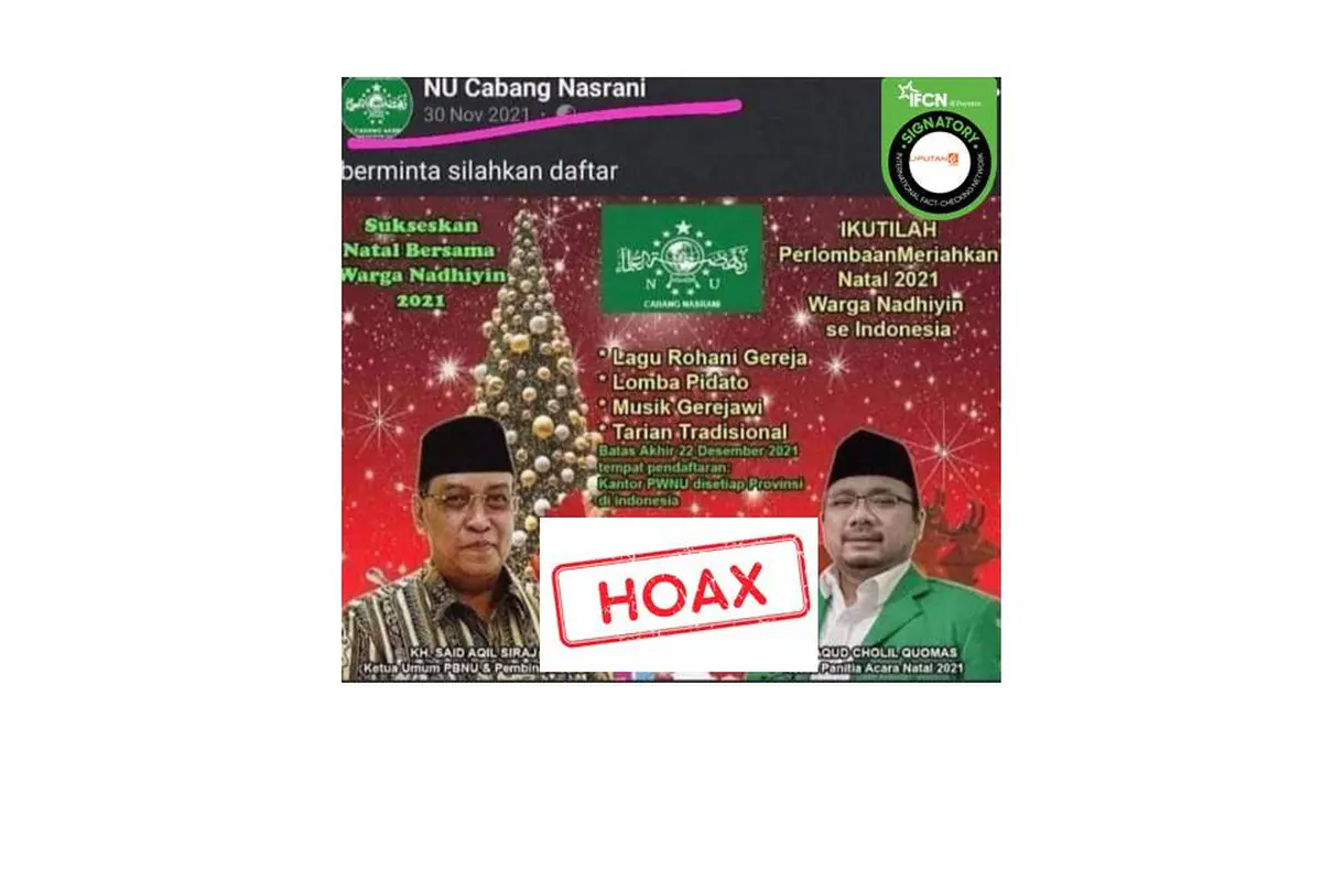 Cek Fakta NU adakan lomba memeriahkan Natal 2021