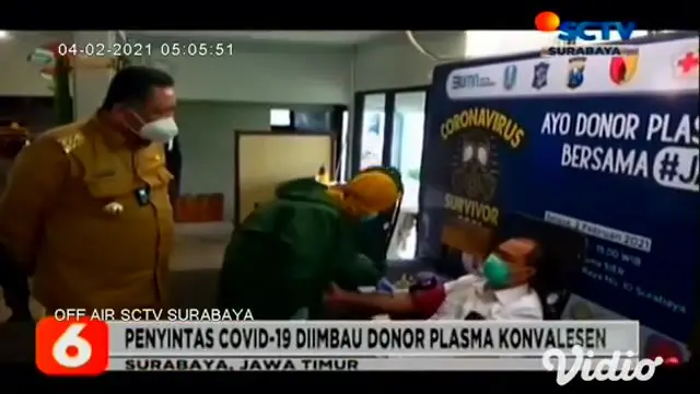 Guna menekan angka penyebaran dan kematian akibat Covid-19, Pemkot Surabaya menggelar donor darah dan donor plasma konvalesen pada Selasa siang (02/2) di Wisma Sier.