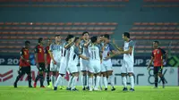 Timnas Filipina saat selebrasi pada laga melawan Timor Leste di penyisihan Grup B Piala AFF di Stadion KLFA, Kuala Lumpur (17/11/2018). (Bola.com/Dok. AFF Suzuki Cup)