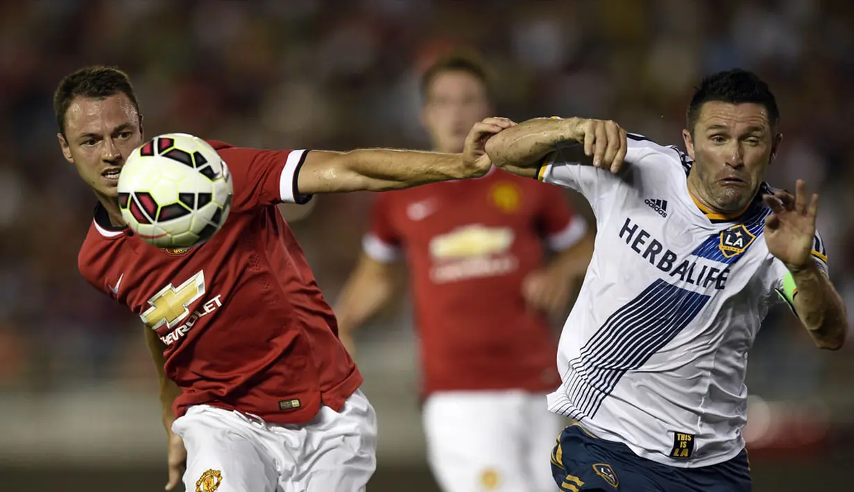 Manchester United tampil gemilang dengan mencukur LA Galaxy 7-0 pada laga persahabatan di Rose Bowl, Kalifornia, (23/7/2014). (REUTERS/Kelvin Kuo-USA TODAY Sports)