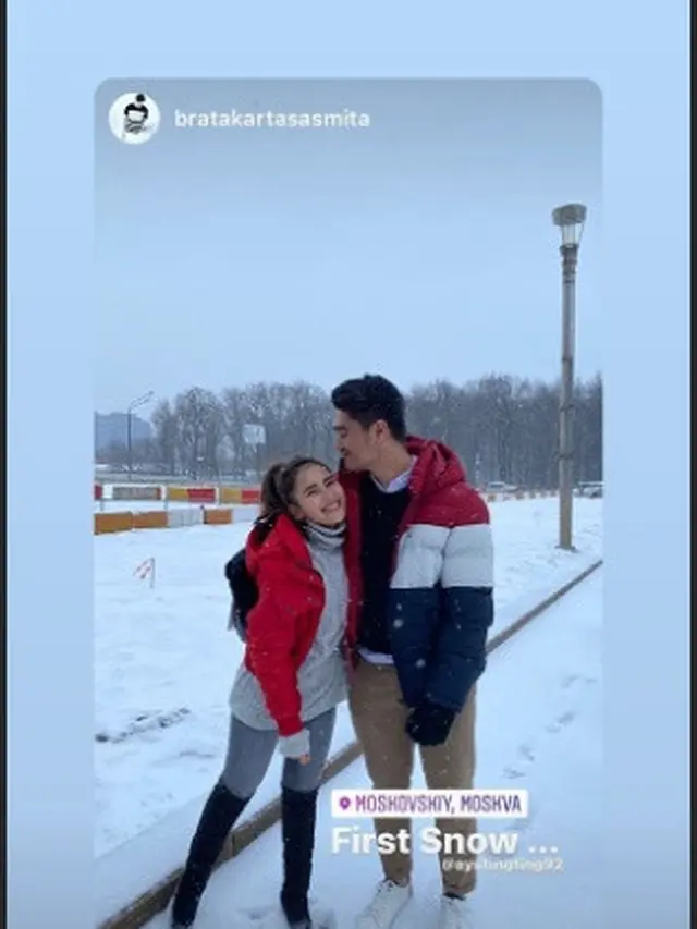 7 Momen Liburan Ayu Ting Ting Ke Rusia, Nikmati Hujan Salju Pertama di Moscow