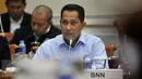 Ketua BNN, Budi Waseso mengikuti Rapat Dengar Pendapat (RDP) dengan Komisi III DPR di Kompleks Parlemen, Senayan, Jakarta, Kamis (4/2). RDP tersebut membahas program-program prioritas dari BNN. (Liputan6.com/Johan Tallo)