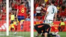 Menutup akhir laga, timnas Spanyol menang 5-1 atas Irlandia Utara. (JAIME REINA/AFP)