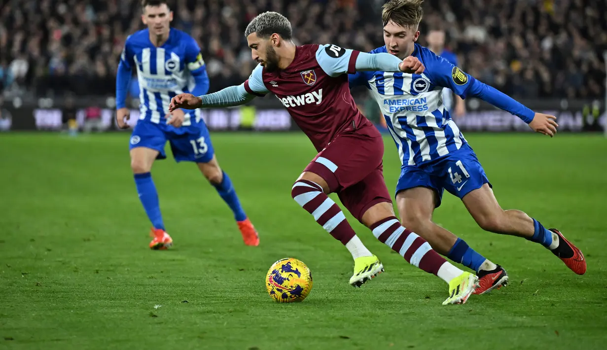 Atas hasil ini, West Ham berada di urutan ke 6 papan klasemen dengan 34 poin dari 20 pertandingan. (Ben Stansall / AFP)