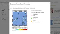 Badan Meteorologi, Klimatologi, dan Geofisika (BMKG) melaporkan, gempa hari ini, Rabu (17/7/2024) di Indonesia menggetarkan pagi tadi pukul 06:39:32 WIB di wilayah Bitung, Provinsi Sulawesi Utara (Sulut). (www.bmkg.go.id)