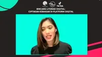 Psikolog Saskia Aulia Prima dalam webinar "Bincang Literasi Digital: Ciptakan Kebaikan di Platform Digital" secara daring, Jumat, 10 September 2021 (Liputan6.com/Komarudin)