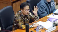 Menteri Kesehatan RI Budi Gunadi Sadikin rapat kerja dengan Komisi IX DPR di Gedung Parlemen, Jakarta, Rabu (8/2/2023). Rapat membahas penjelasan strategi percepatan pelaksanaan transformasi kesehatan tahun 2023, strategi percepatan penanganan penyakit tidak menular dan penyakit menular dan pemenuhan tenaga dokter spesialis melalui program Academic Health System (AHS) serta peta jalan lintas sektoral terkait kemandirian obat dan alat kesehatan dalam negeri. (Liputan6.com/Faizal Fanani)