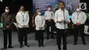 Presiden Joko Widodo memberi sambutan pada peluncuran kolaborasi pengembangan ekosistem kendaraan listrik di Jakarta Selasa (22/2/2022). Sebelumnya, Gojek bersama Electrum dan Pertamina telah melakukan uji coba komersial tahap satu motor listrik. (Liputan6.com/HO/Gojek)