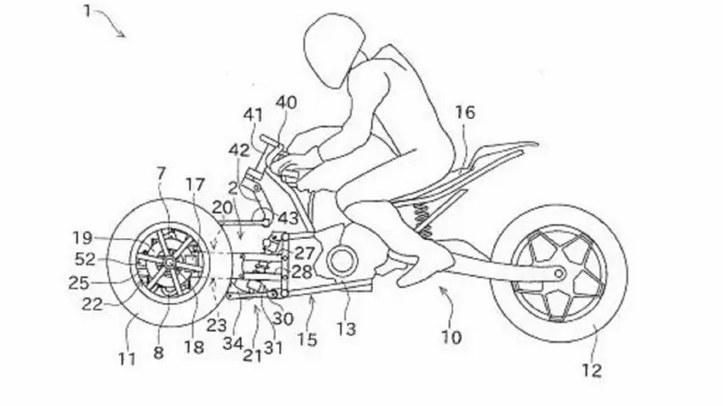 Kawasaki Kembangkan paten Motor Roda Tiga (Rideapart)