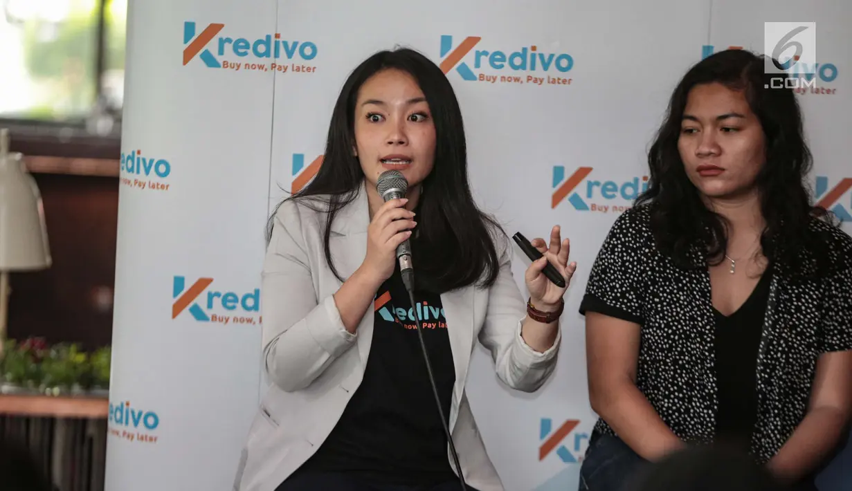 Head of Marketing Kredivo Indina Andamari memberi keterangan saat peluncuran Kredivo produk pinjaman tunai di Jakarta, Selasa (4/12). PT FinAccel Teknologi Indonesia (Kredivo) meluncurkan produk pinjaman tunai (personal loan). (Liputan6.com/Faizal Fanani)