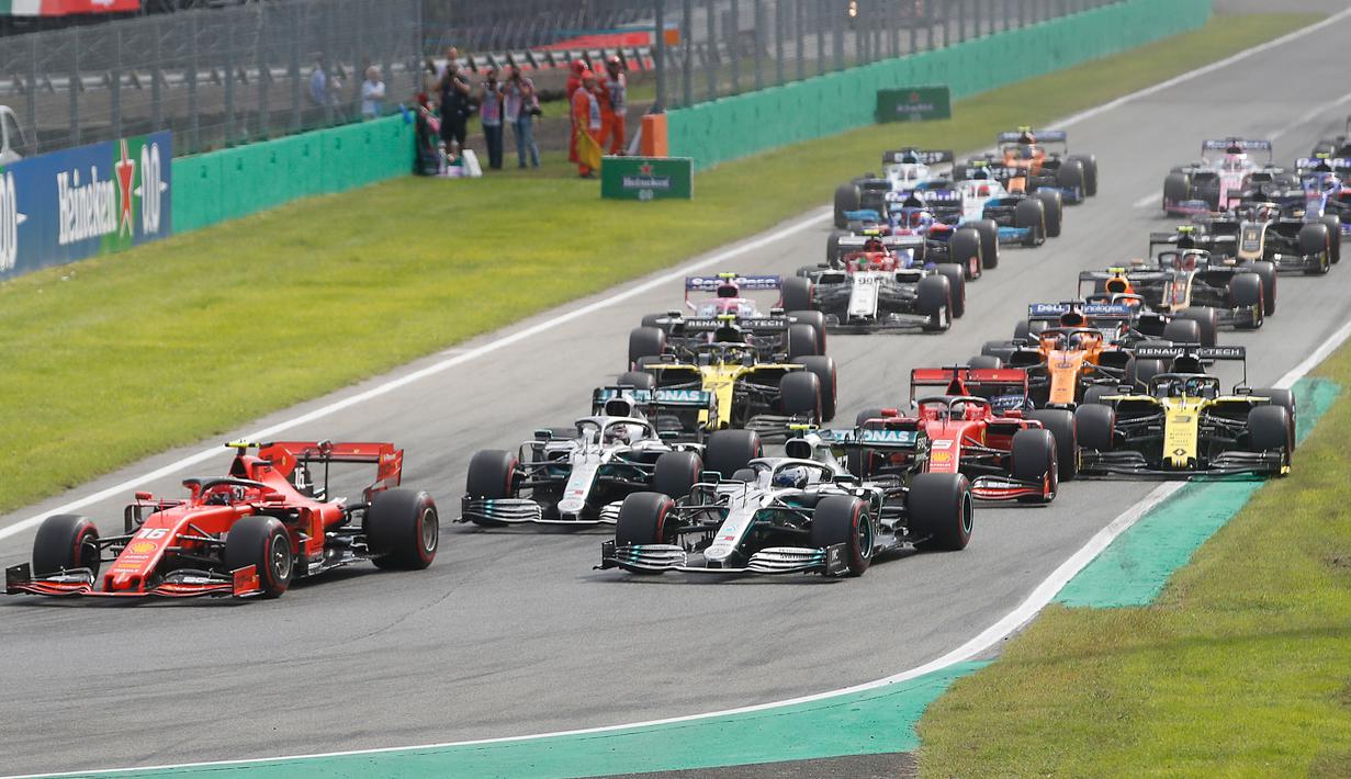 Foto Asapi Hamilton Dan Bottas Charles Leclerc Juarai F1 Gp Italia 2019 Bola Liputan6 Com