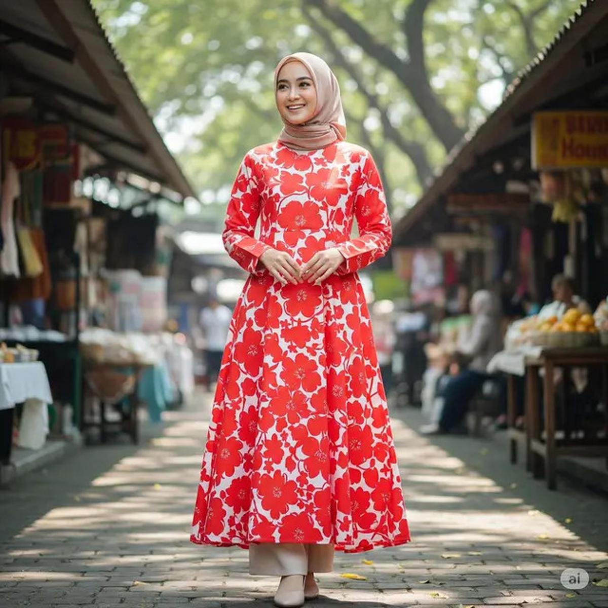 10 Gamis Muslimah Motif Bunga Besar Paling Adem 2025, Stylish &amp; Anti Gerah Sepanjang Hari