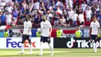 Prancis harus puas dengan hasil imbang ketika menghadapi tuan rumah Hongaria di Stadion Puskas Arena, Budapest, Hongaria. Mereka harus kebobolan terlebih dahulu sebelum Antoine Griezmann berhasil samakan kedudukan. (Foto: AP/Pool/Alex Pantling)